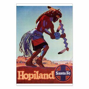 HOPI Sante Fe New Mexico: Vintage Advertisement Reprint 13"by19" Travel Poster